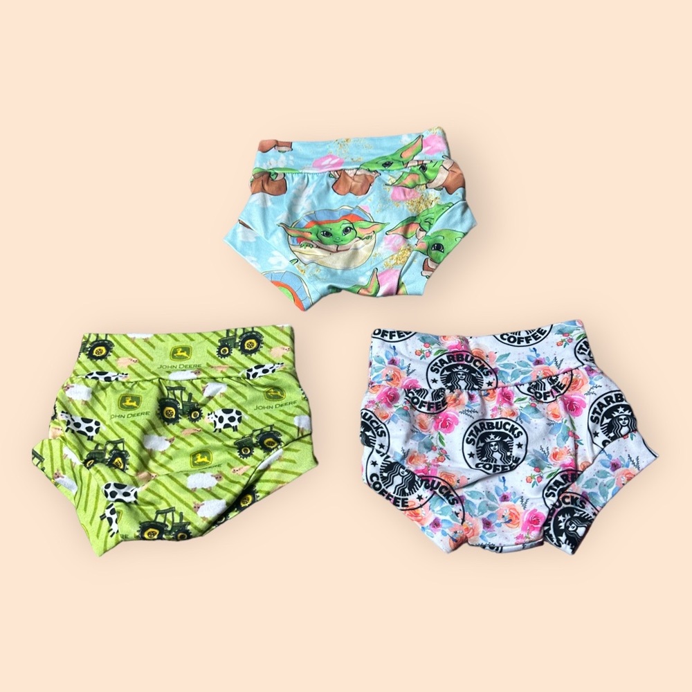 Set Of Three Unique Unbranded Baby Diaper Covers Baby Yoda Starbucks John Deere